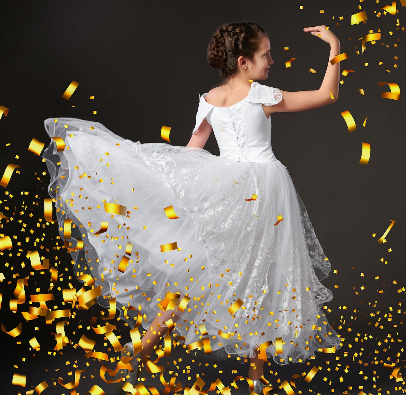 45个金色五彩纸屑 Photoshop 叠加层高清背景 45 Golden Confetti Photoshop Overlays, Glitter