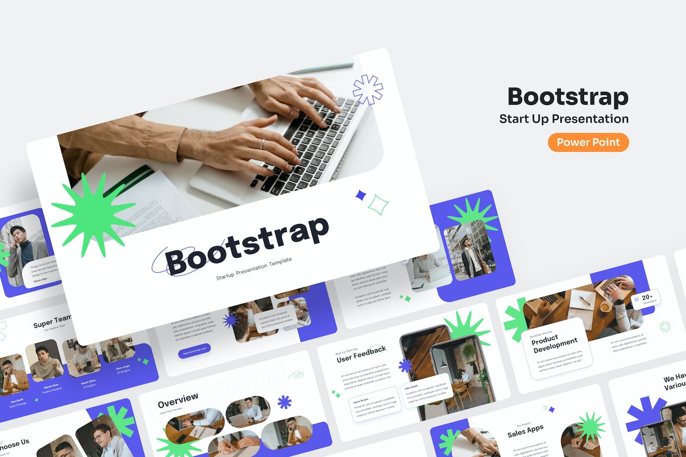 项目启动/企业初创 PowerPoint 演示文稿 Bootstrap &#8211; Startup PowerPoint Presentation