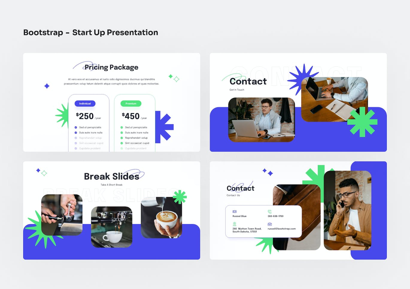 项目启动/企业初创 PowerPoint 演示文稿 Bootstrap &#8211; Startup PowerPoint Presentation