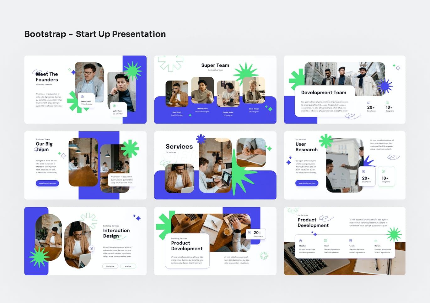 项目启动/企业初创 PowerPoint 演示文稿 Bootstrap &#8211; Startup PowerPoint Presentation