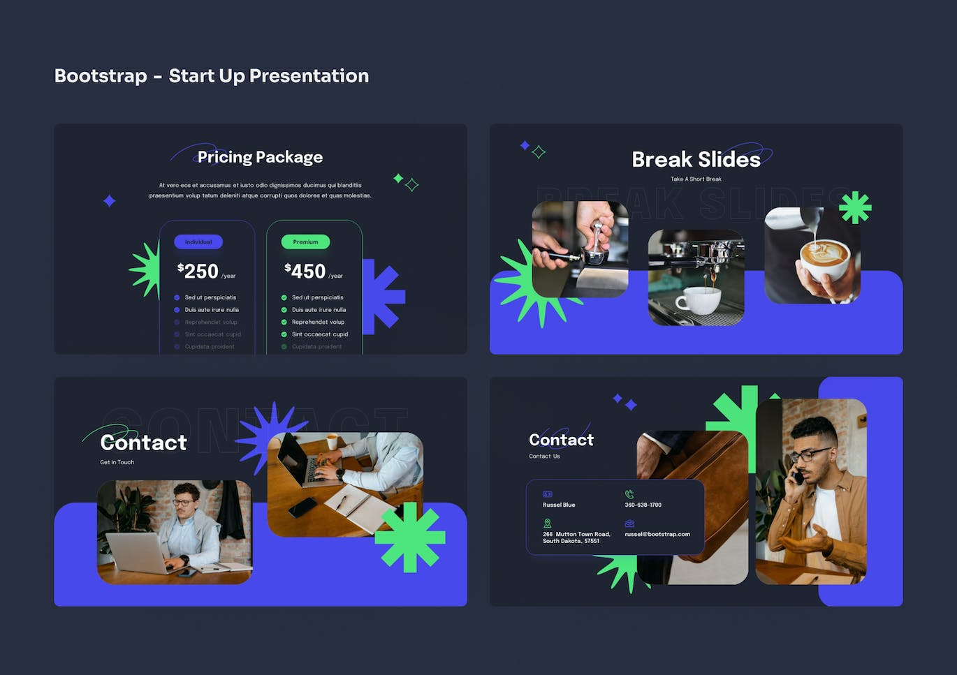 项目启动/企业初创 PowerPoint 演示文稿 Bootstrap &#8211; Startup PowerPoint Presentation