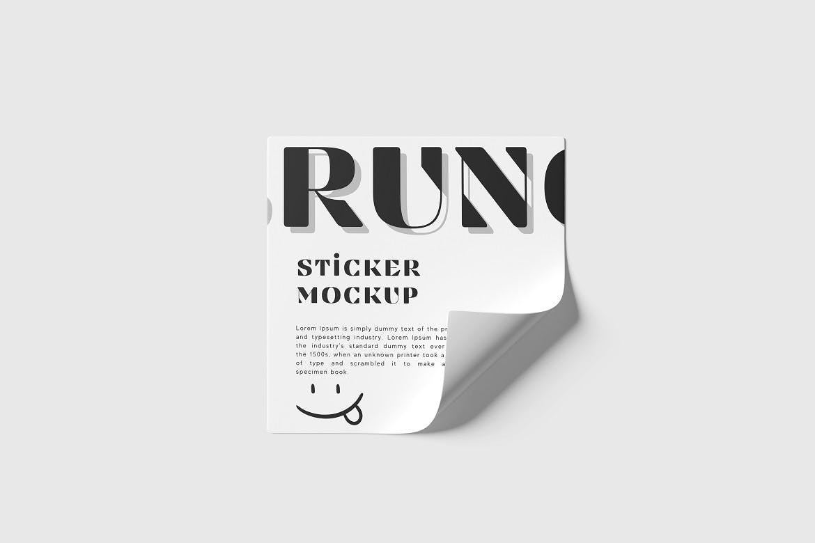 方形贴纸样机 Square Sticker Mockups