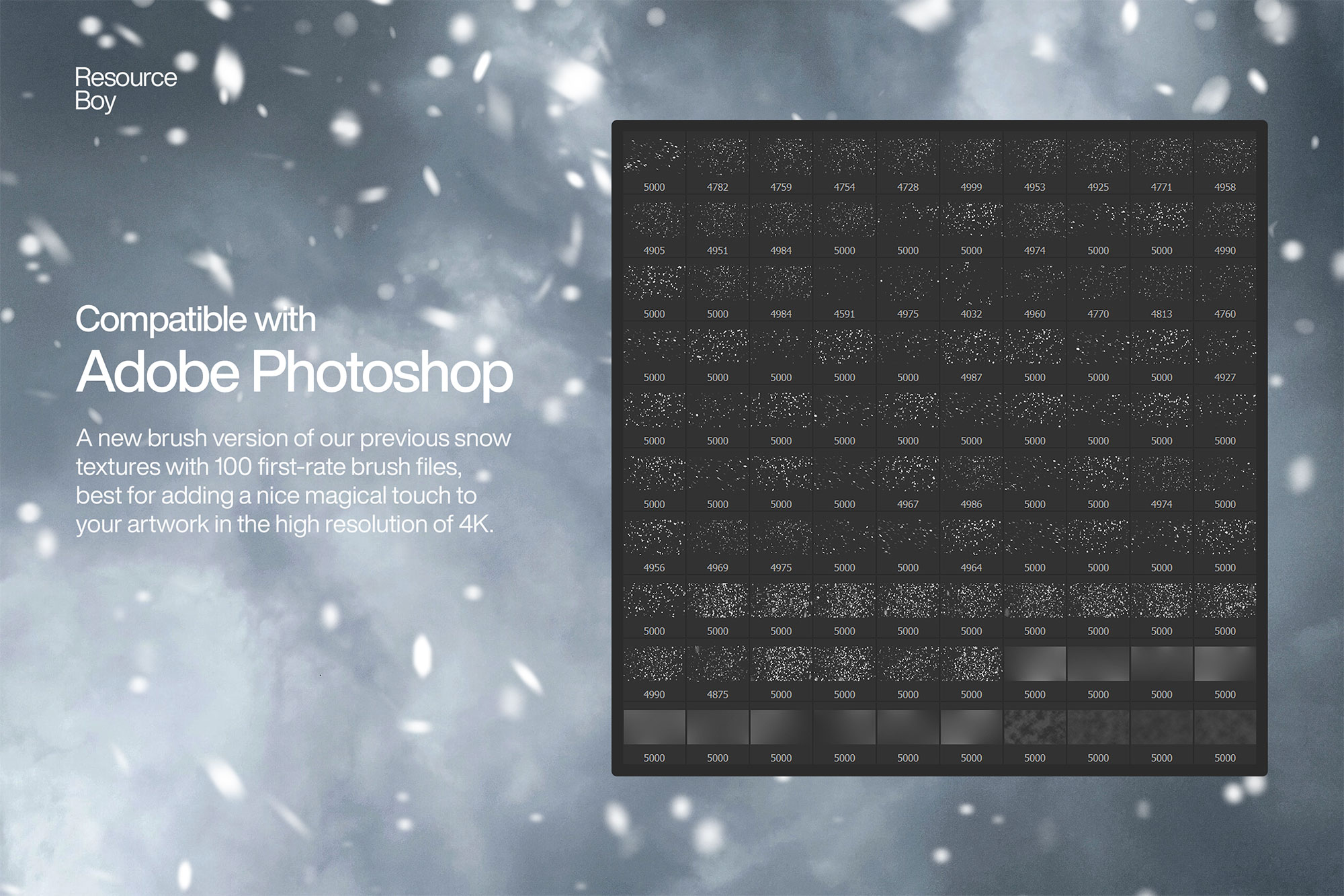 100 Snow Photoshop Brushes