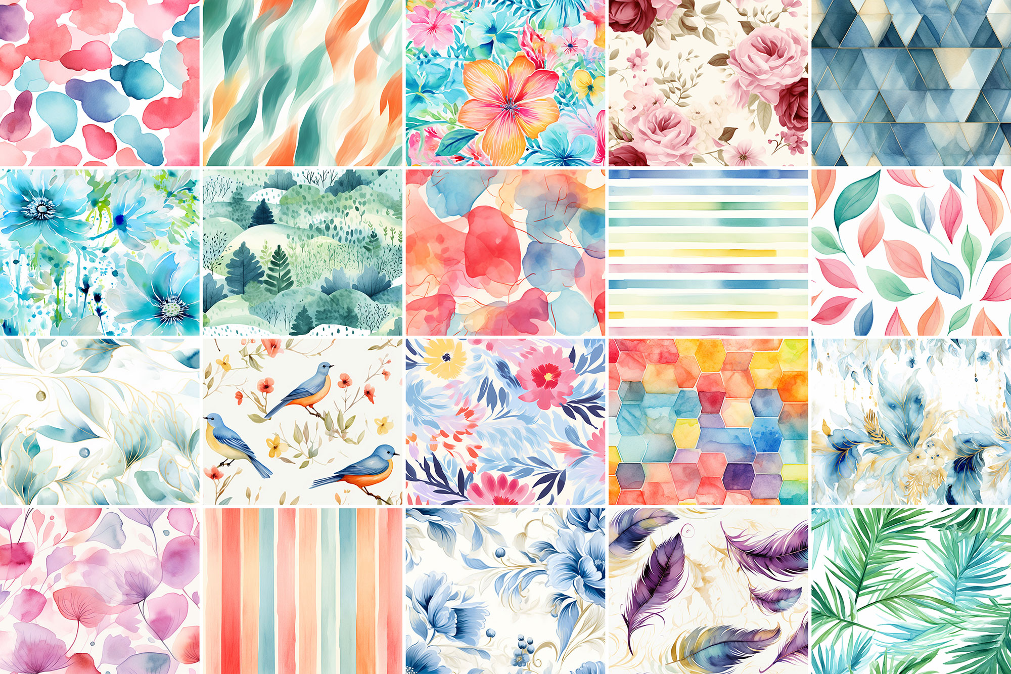 1000+ Watercolor Patterns