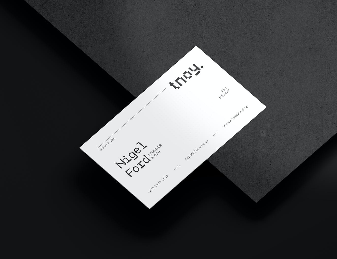 极简风格深色名片样机模板 Minimal Dark Business Card Mockups Psd