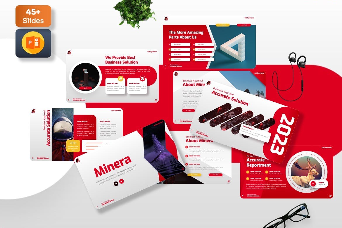 企业介绍商业主题PowerPoint模板 Minera &#8211; Business Powerpoint Templates