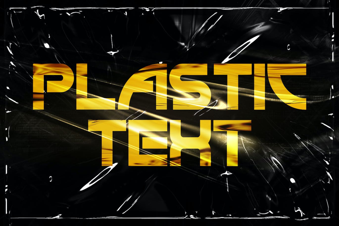 逼真塑封效果文字PSD模板 Plastic Text Effect