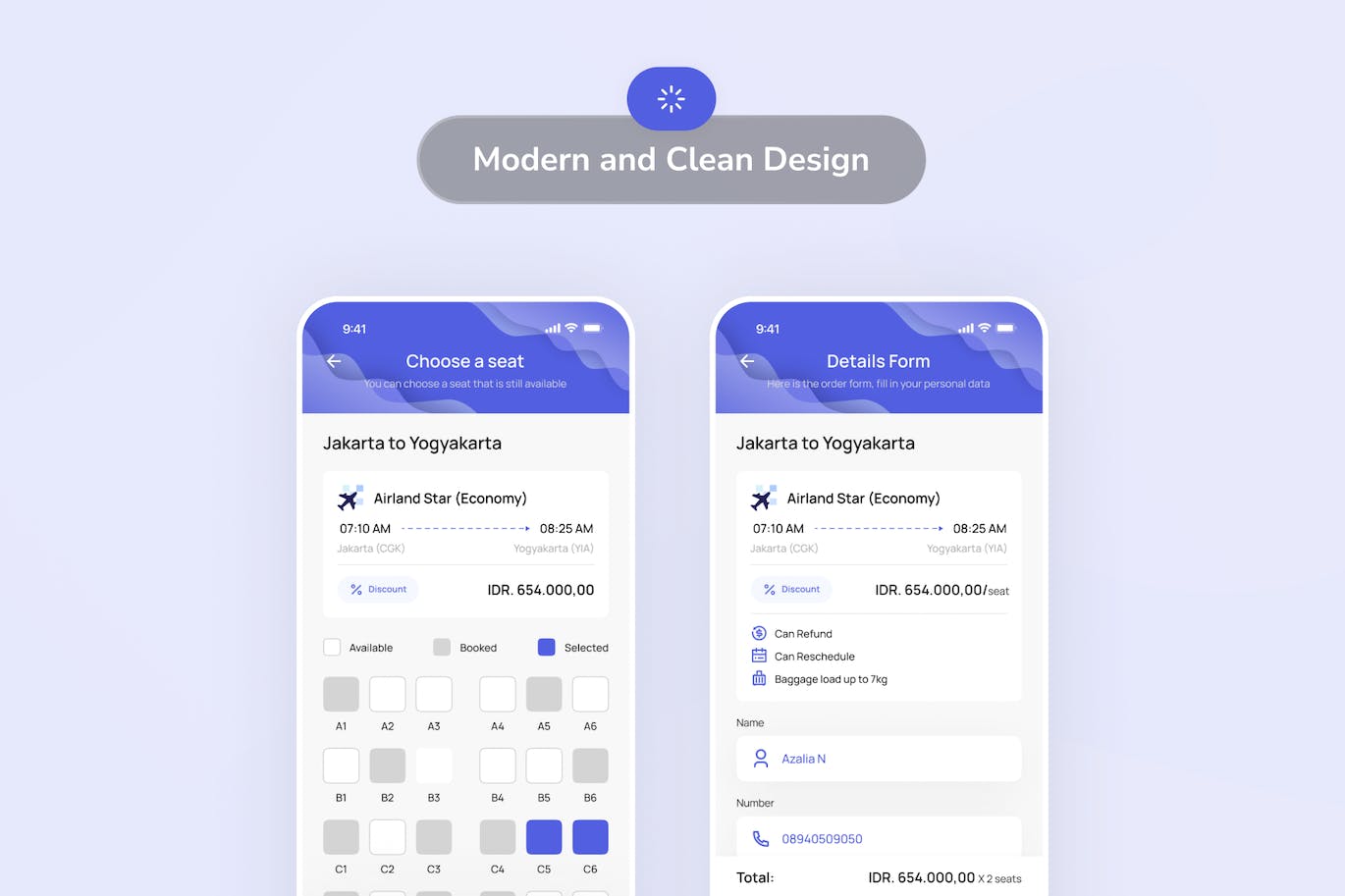 航班值机/航班座位应用程序Figma模板 Tripa &#8211; Choose Flight Seat App UI