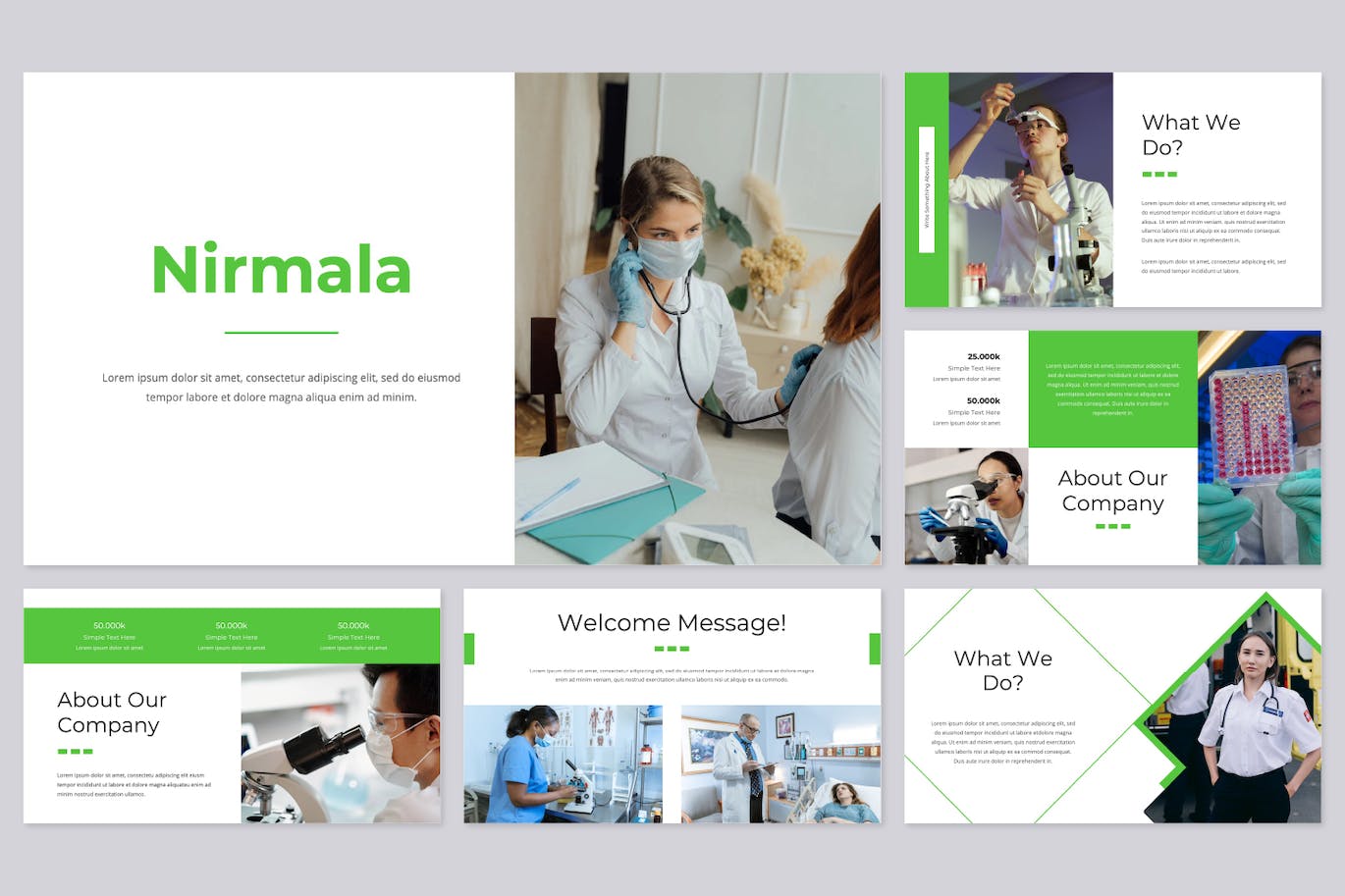 医疗行业企业介绍 PowerPoint 模板 Nirmala – Medical PowerPoint Template