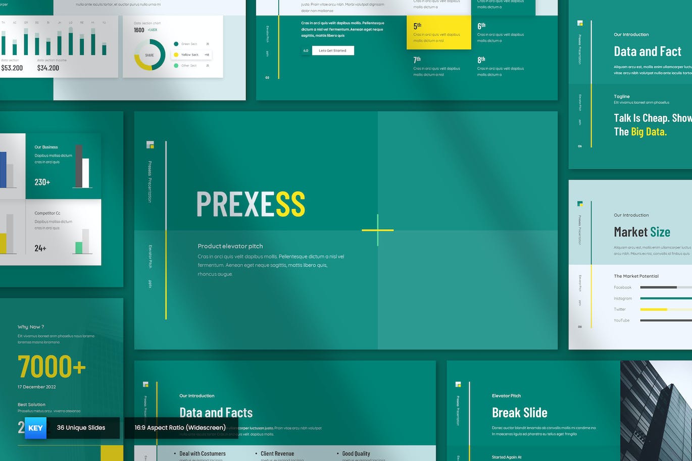 商业投资融资主题Keynote演讲稿 Prexess &#8211; Keynote Pitch Deck