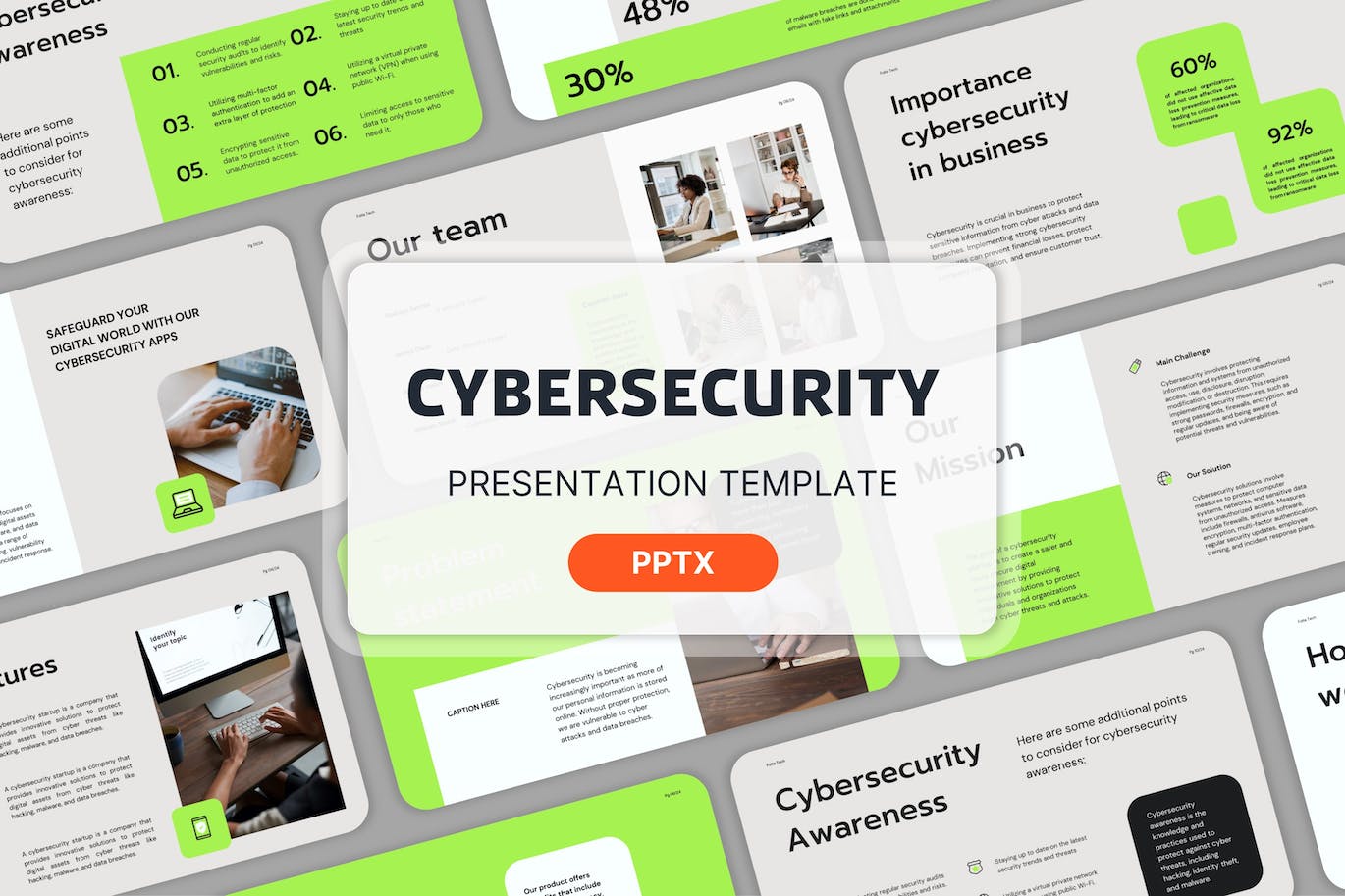 网络安全行业PPT模板 Cyber Security &#8211; Powerpoint Template