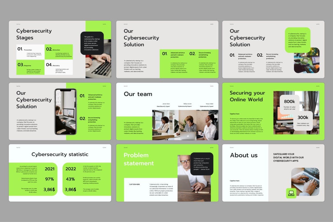 网络安全行业PPT模板 Cyber Security &#8211; Powerpoint Template