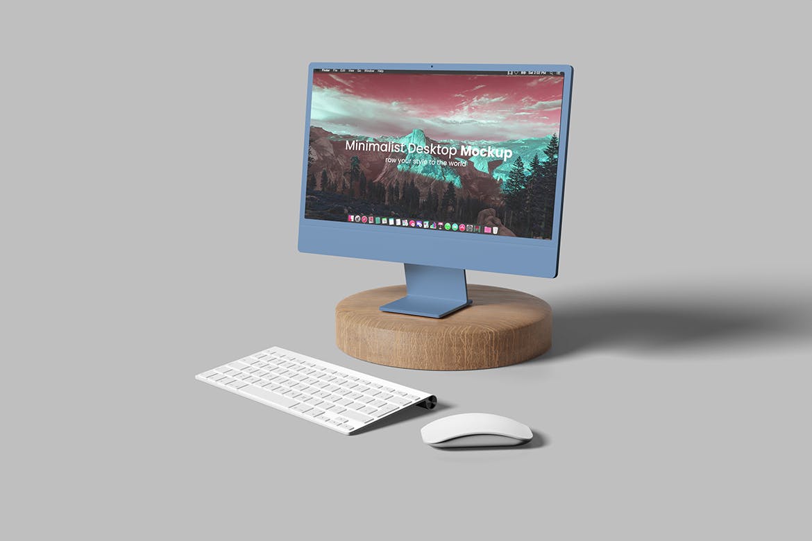 极简桌面电脑样机 Minimalist Desktop Mockup