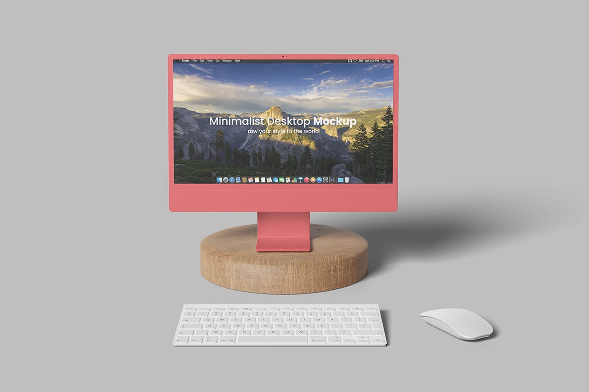 极简桌面电脑样机 Minimalist Desktop Mockup