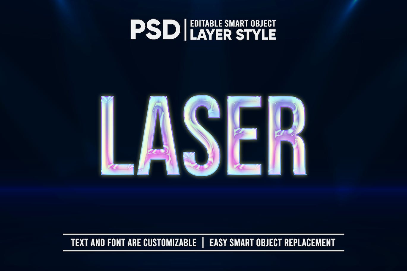 激光全息文字效果PSD模板 Laser Hologram Text Effect