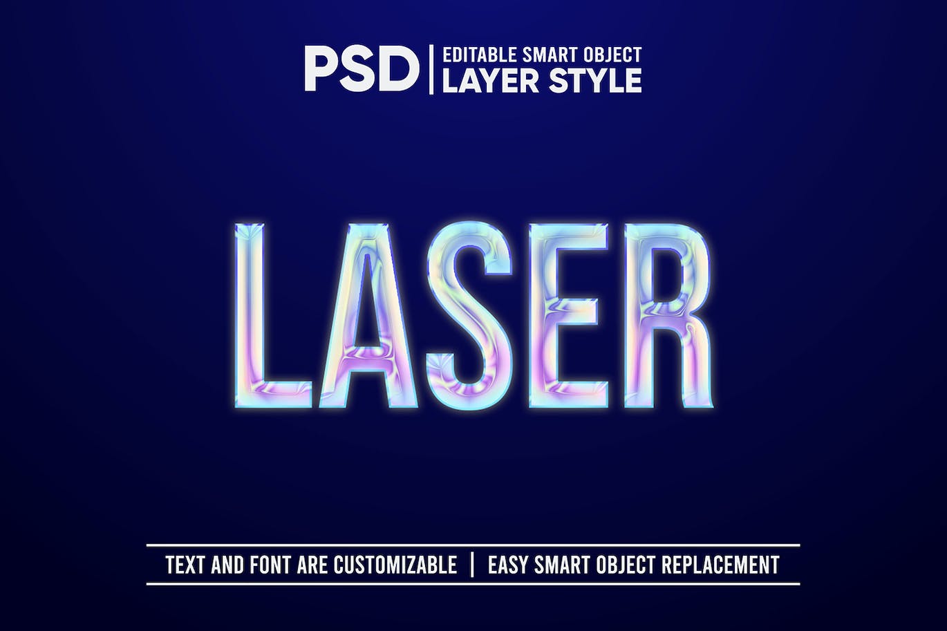 激光全息文字效果PSD模板 Laser Hologram Text Effect