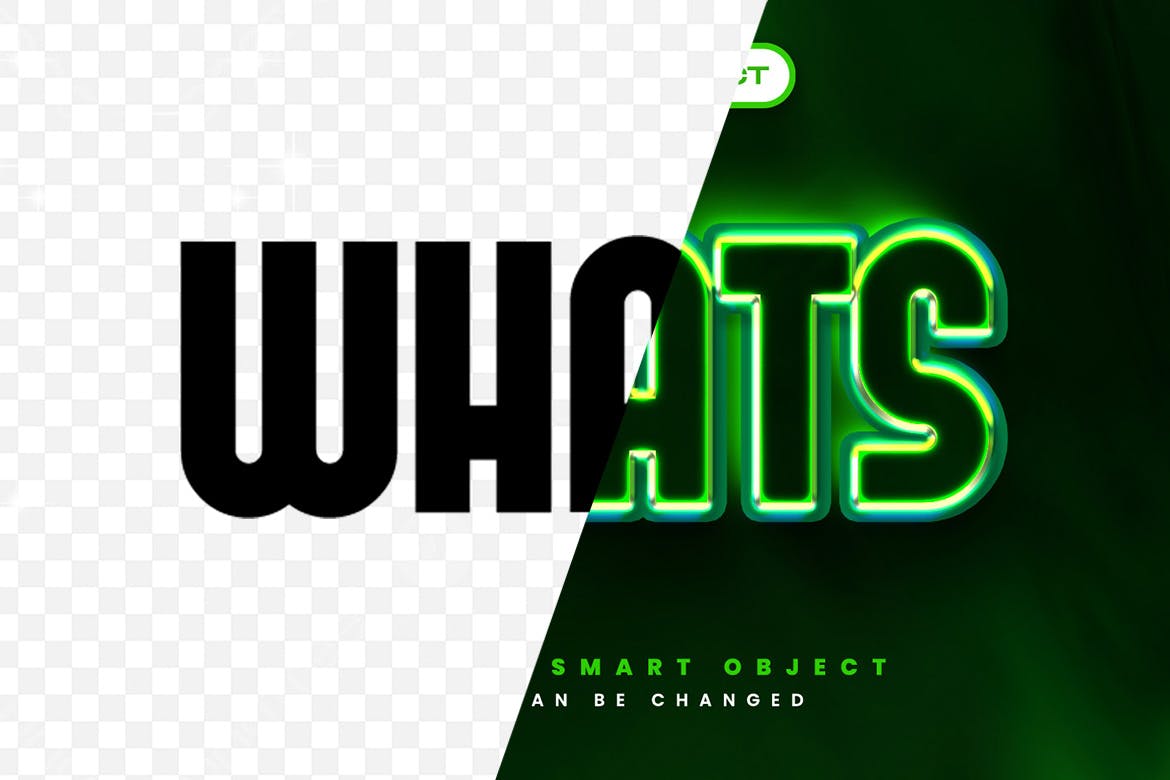 金属边框效果立体字体PSD模板 Whats Text Effect