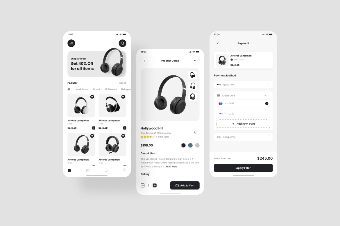 电子设备电商APP应用程序 UI 套件 Omega &#8211; Ecommerce App UI Kit