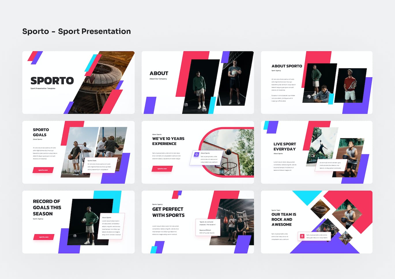 体育主题 Google 幻灯片演示文稿 Sporto &#8211; Sport Google Slides Presentation