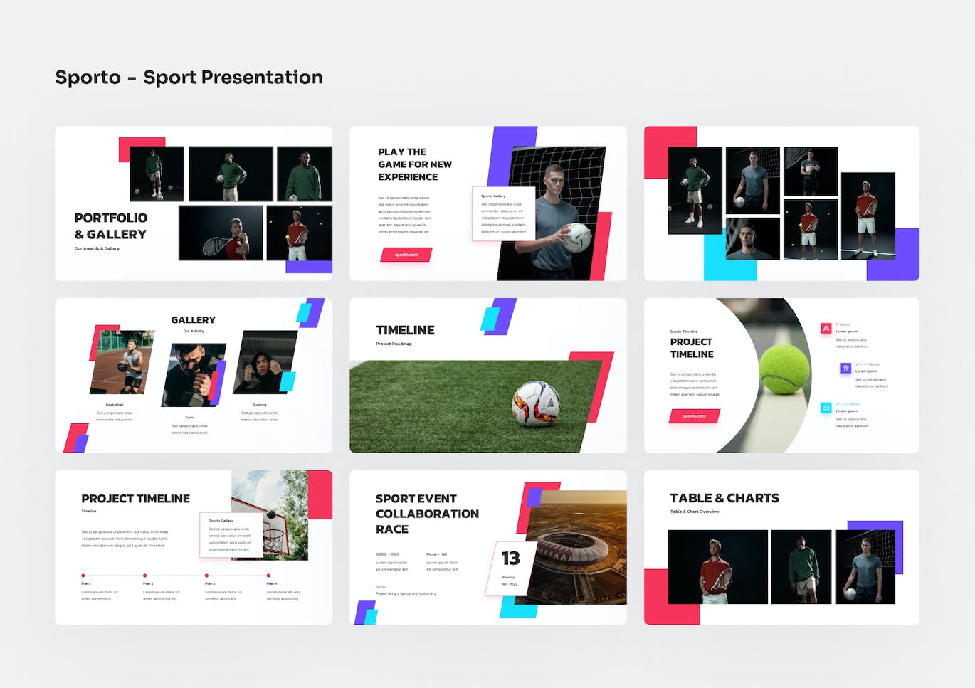 体育主题 Google 幻灯片演示文稿 Sporto &#8211; Sport Google Slides Presentation