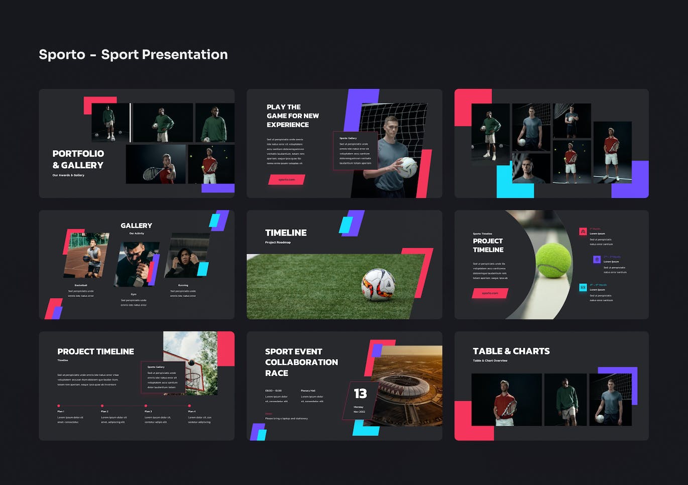 体育主题 Google 幻灯片演示文稿 Sporto &#8211; Sport Google Slides Presentation