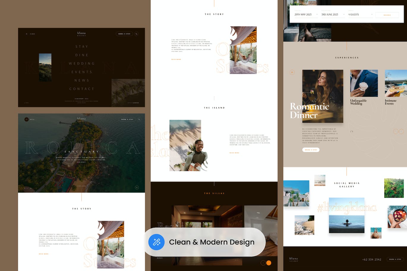 酒店和度假村网站着陆页设计模板 Klana &#8211; Hotel and Resort Landing Page
