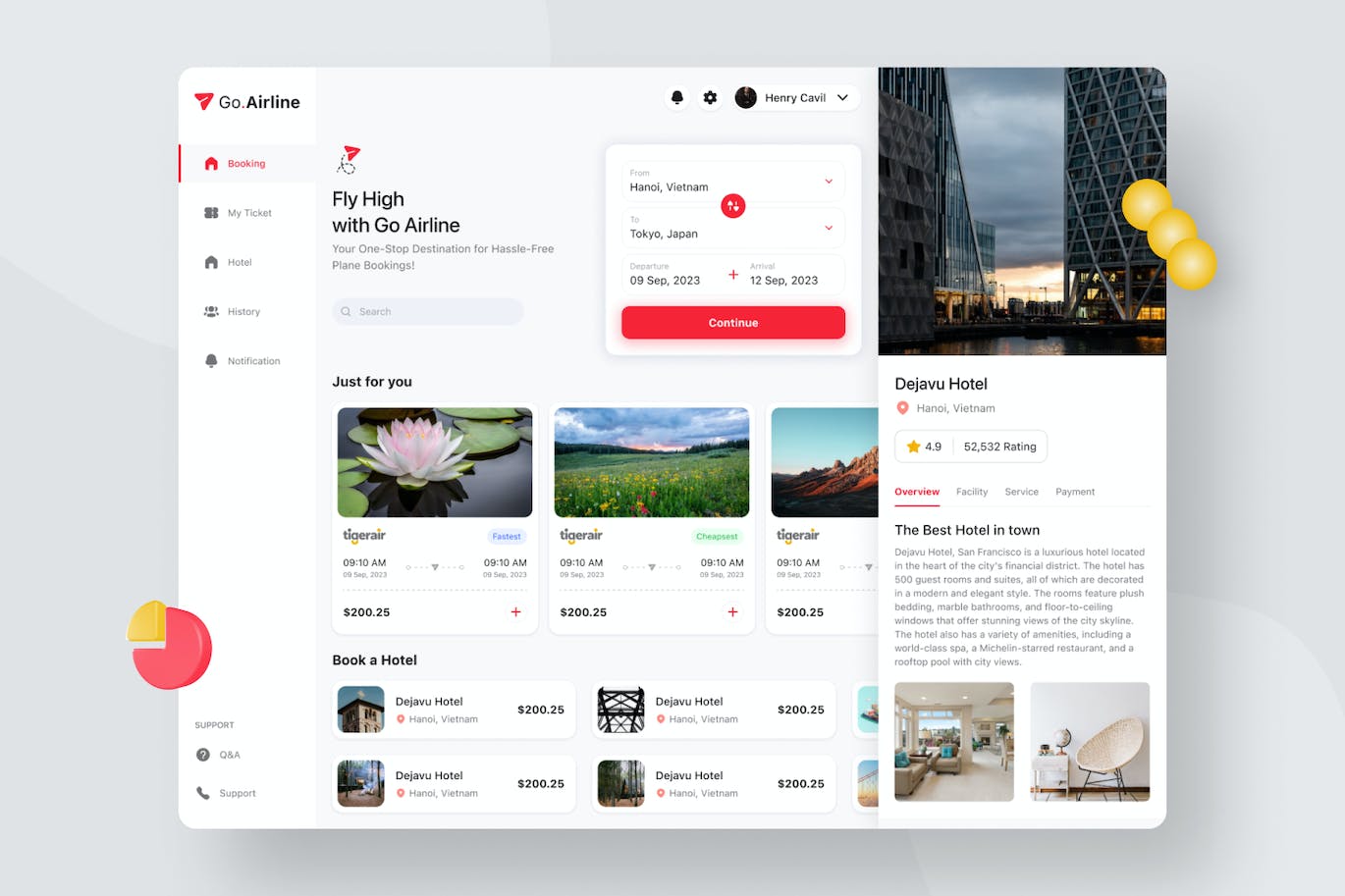 航空公司网站后台仪表盘 UI 套件 Go Airline Dashboard UI Kit