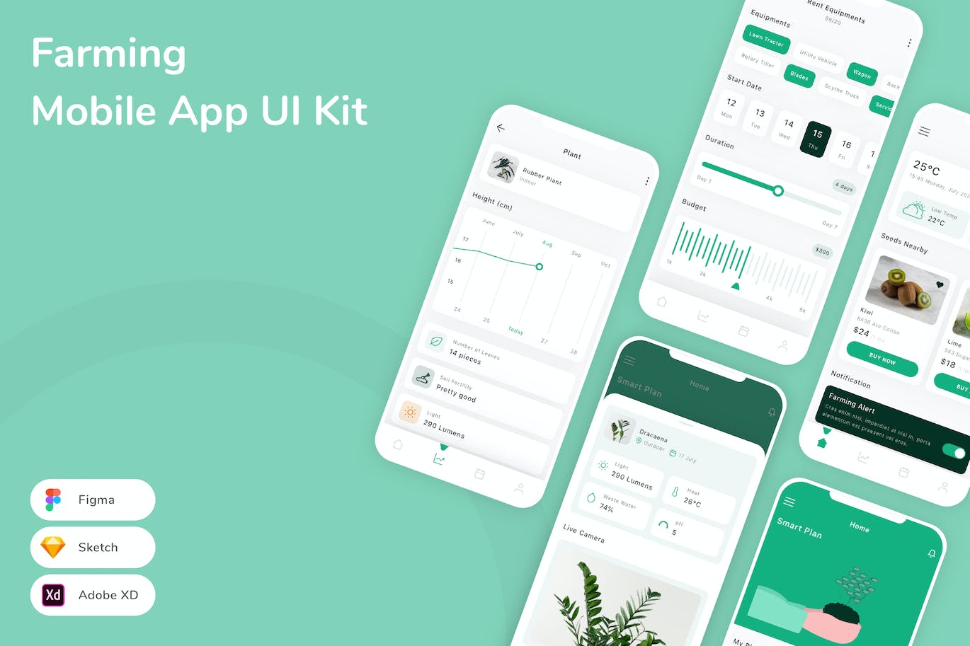 农业/农场管理移动应用程序 UI 套件 Farming Mobile App UI Kit