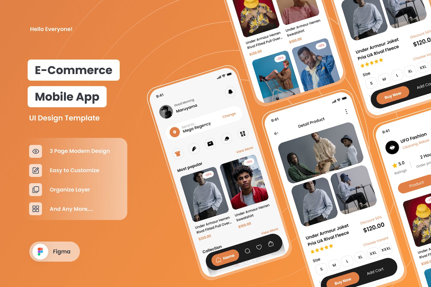 电子商务 &#8211; 移动APP应用程序 UI 套件 ECommerce &#8211; Mobile App UI Kits