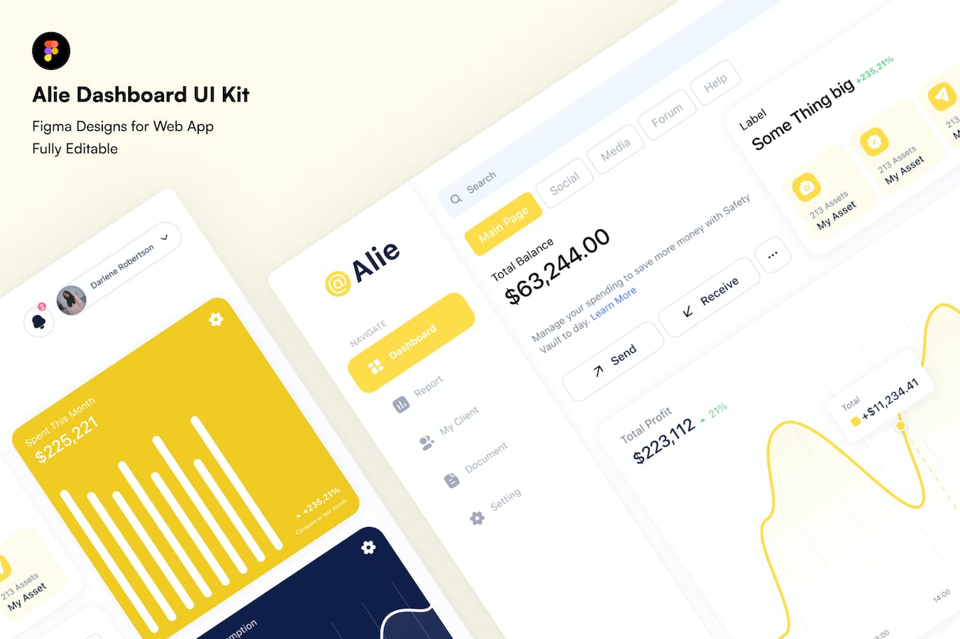 Alie 网站后台管理仪表盘 UI 套件 Alie Dashboard UI Kit