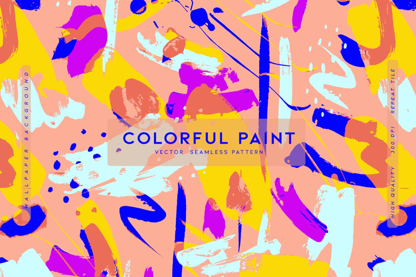 多彩油漆抽象无缝图案素材 Colorful Paint