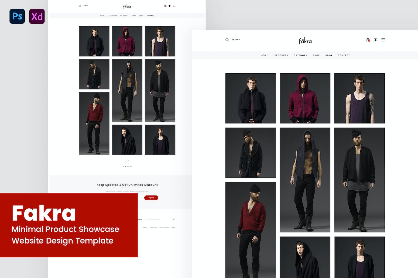 购物商城网站设计模板 Fakra &#8211; Shopping Gallery Website Design Template