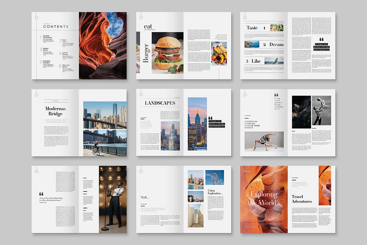 简约排版风格杂志模板 Minimal Magazine Template