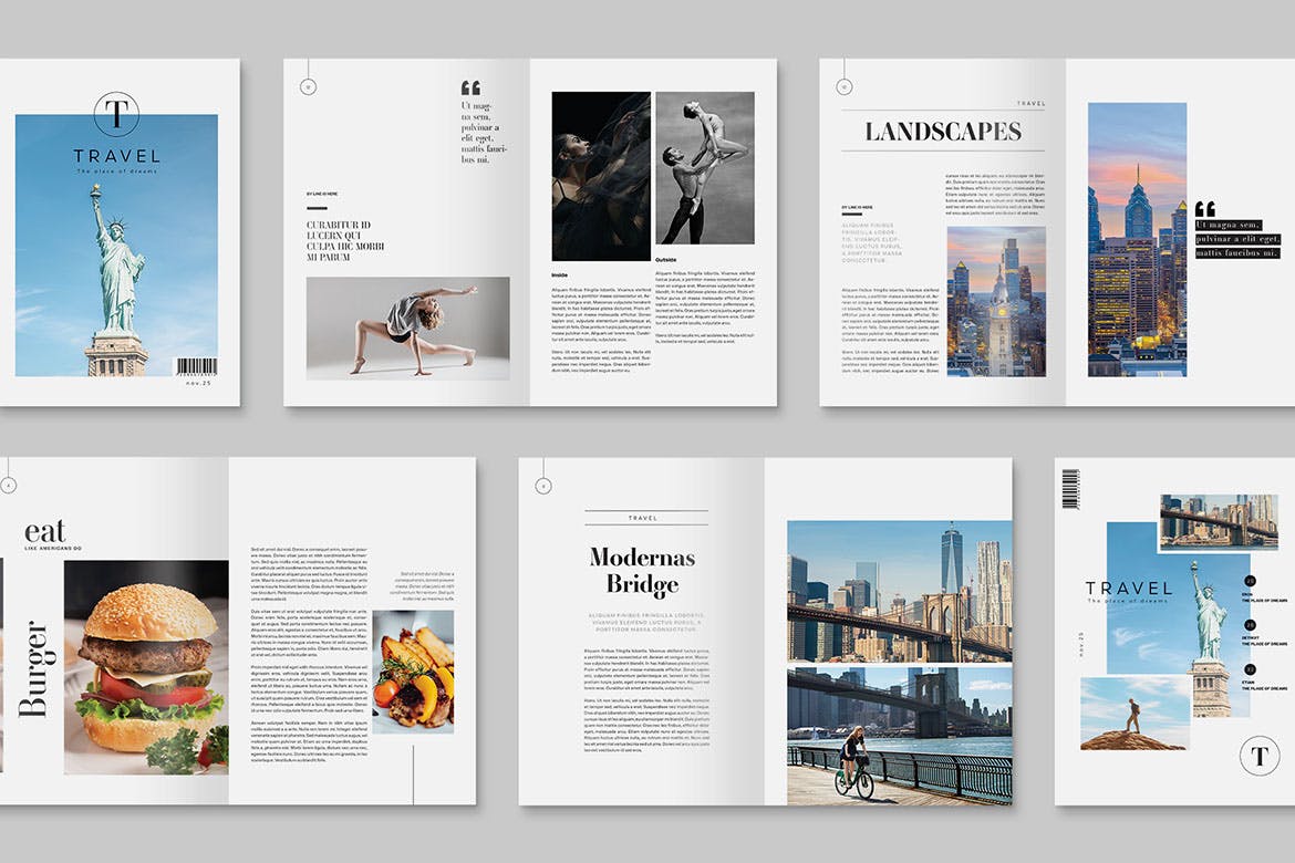 简约排版风格杂志模板 Minimal Magazine Template