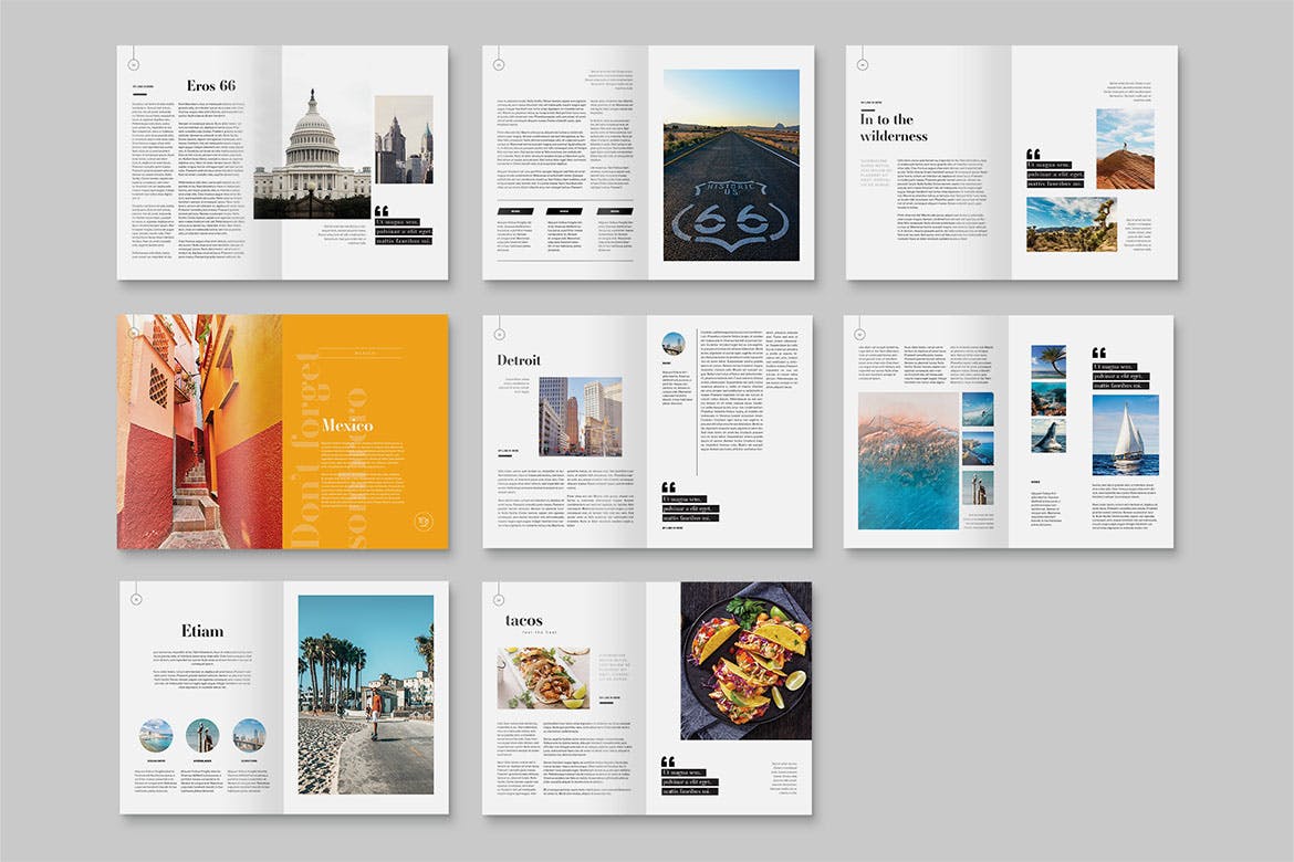 简约排版风格杂志模板 Minimal Magazine Template