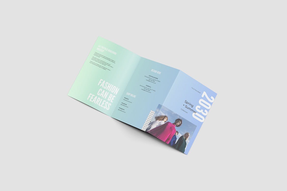 A4 三折小册子样机 A4 Trifold Brochure Mockup