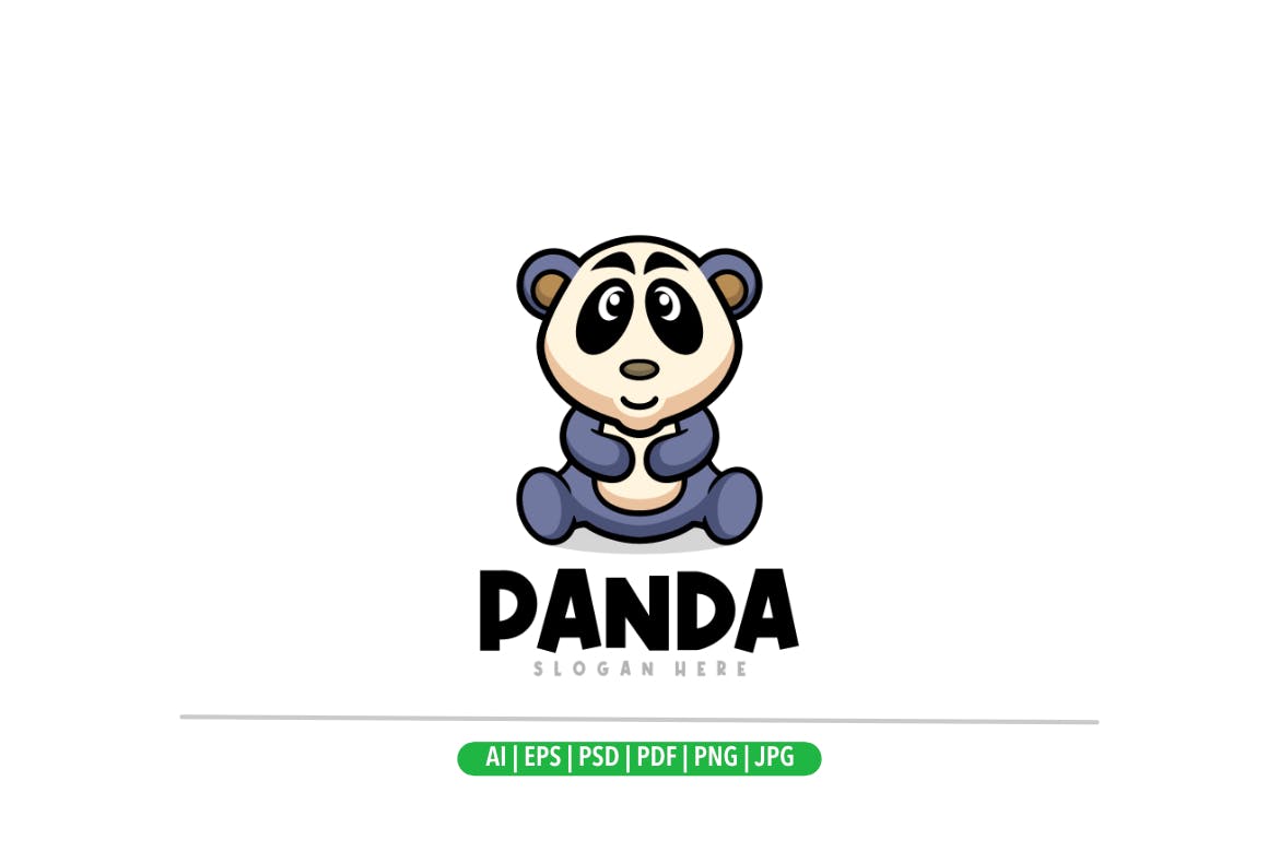 熊猫吉祥物标志设计模板 Panda Mascot Logo