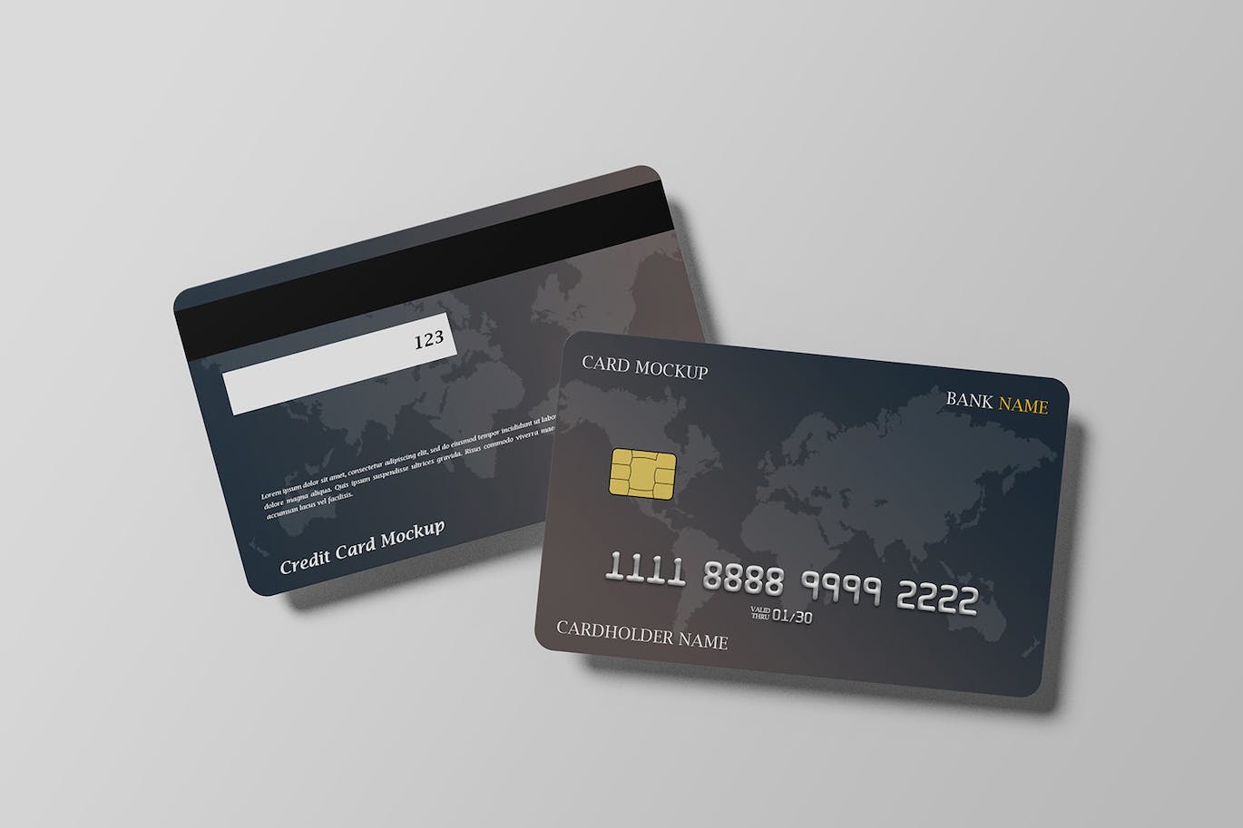 信用卡设计风格样机 Credit Card Mockup