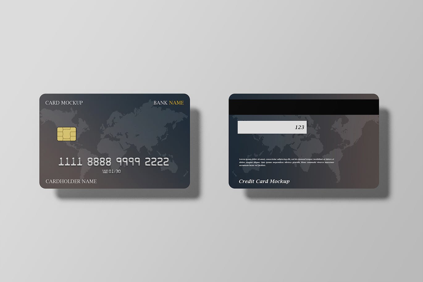 信用卡设计风格样机 Credit Card Mockup