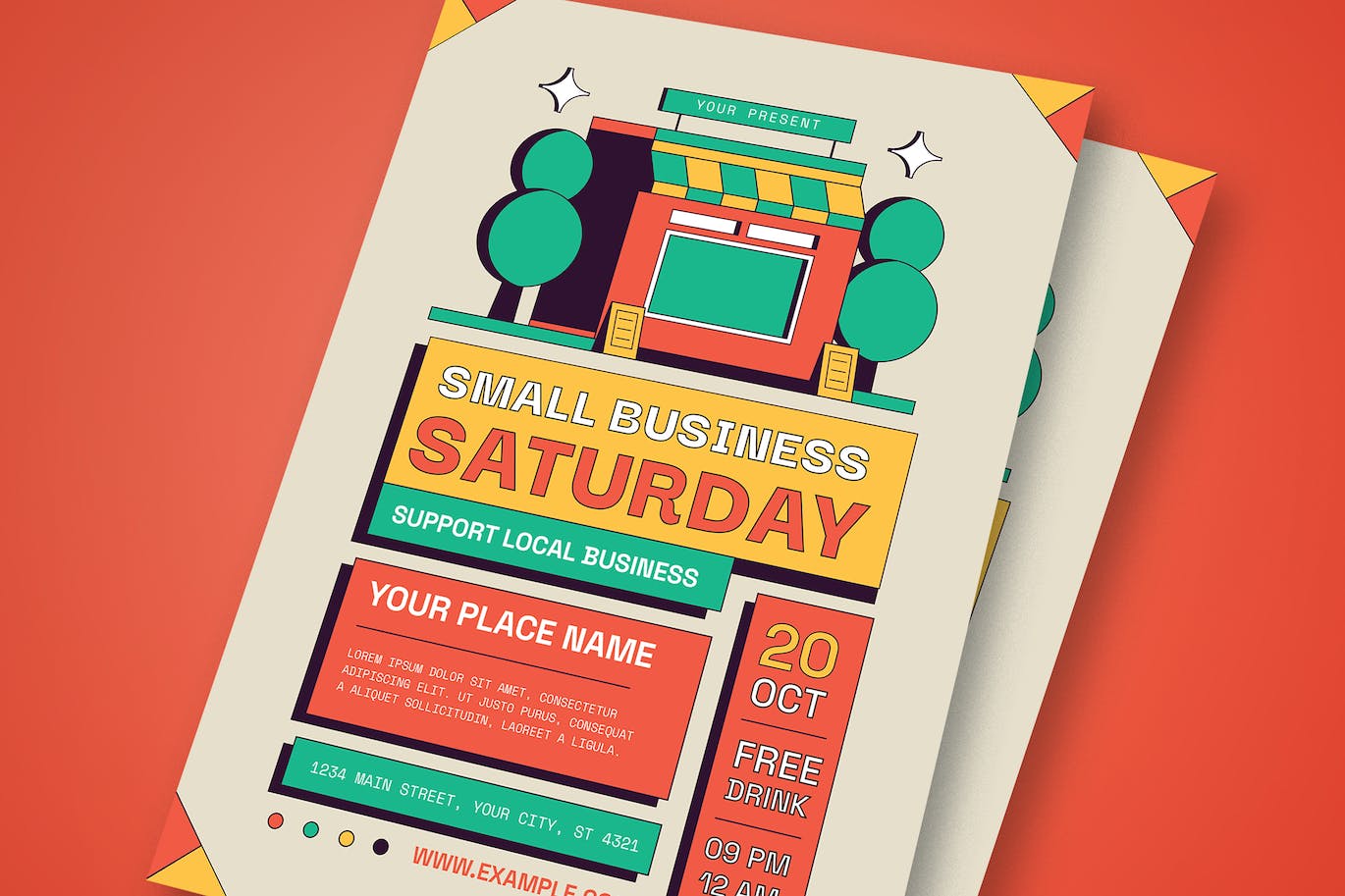 小型商业周六活动传单设计模板 Small Business Saturday Flyer