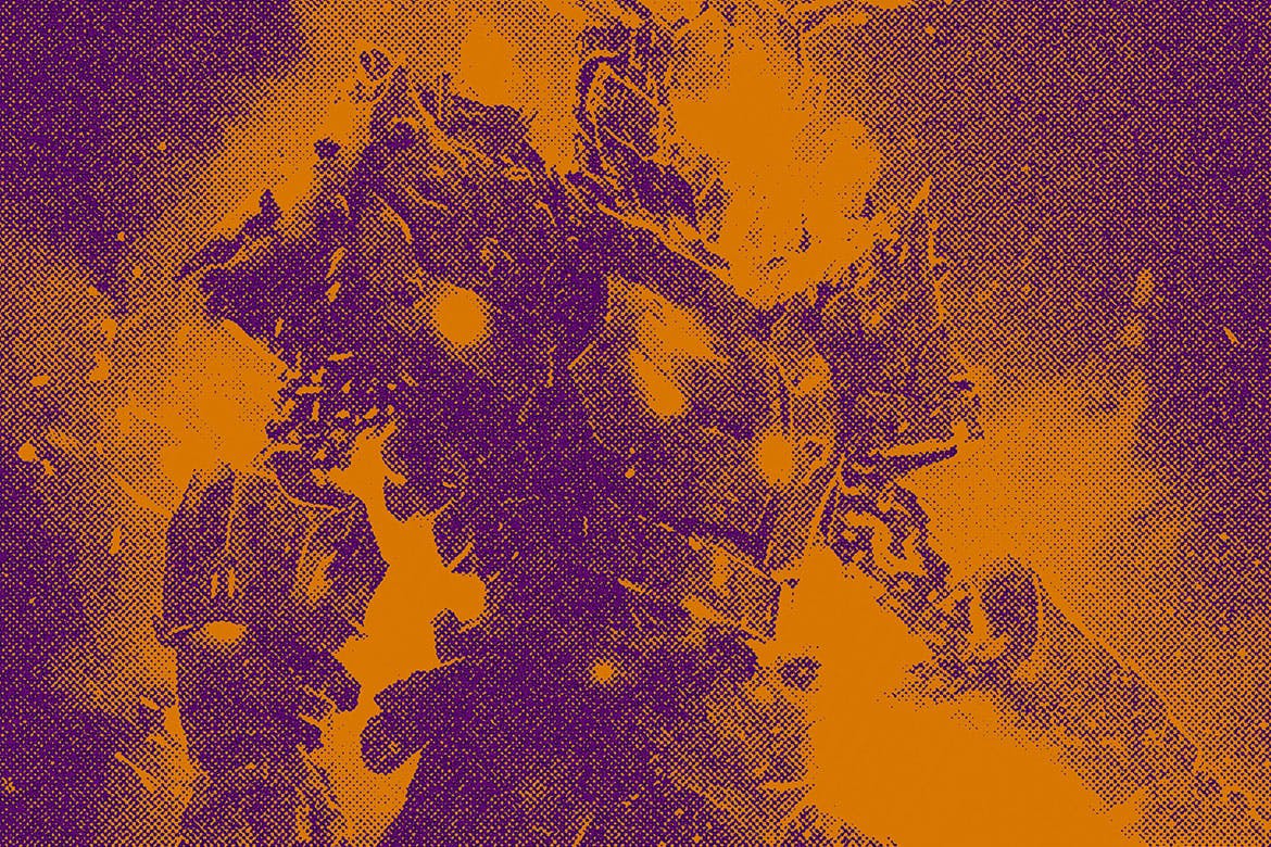 酸性半色调颗粒照片效果PSD模板 Acid Halftone Grain Photo Effect