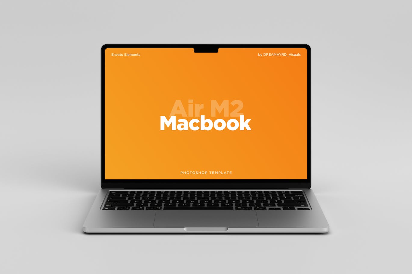 笔记本电脑Air前视图样机 Laptop Air Front View Mockup