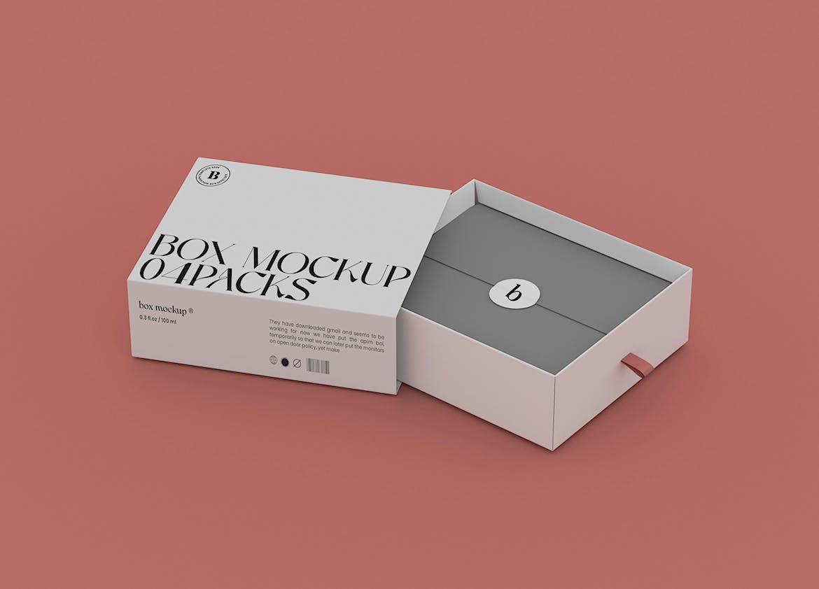 抽屉式包装盒样机 Slide Box Mockup