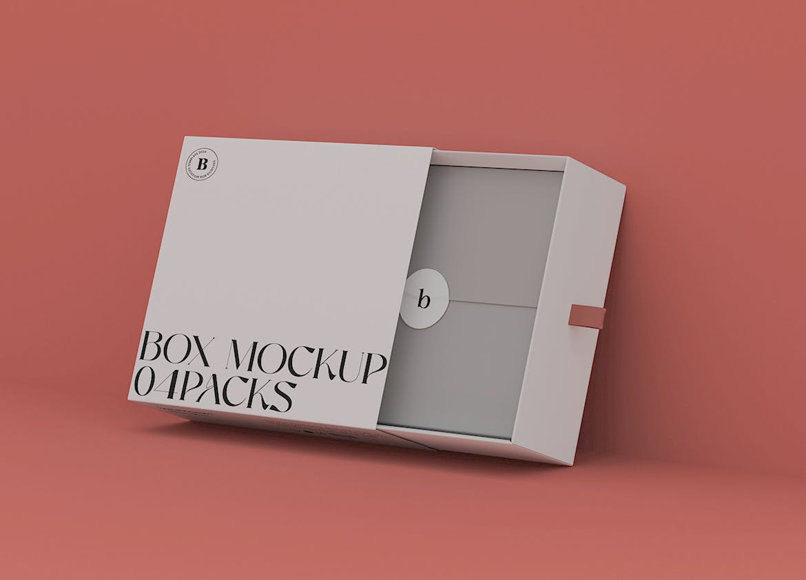 抽屉式包装盒样机 Slide Box Mockup