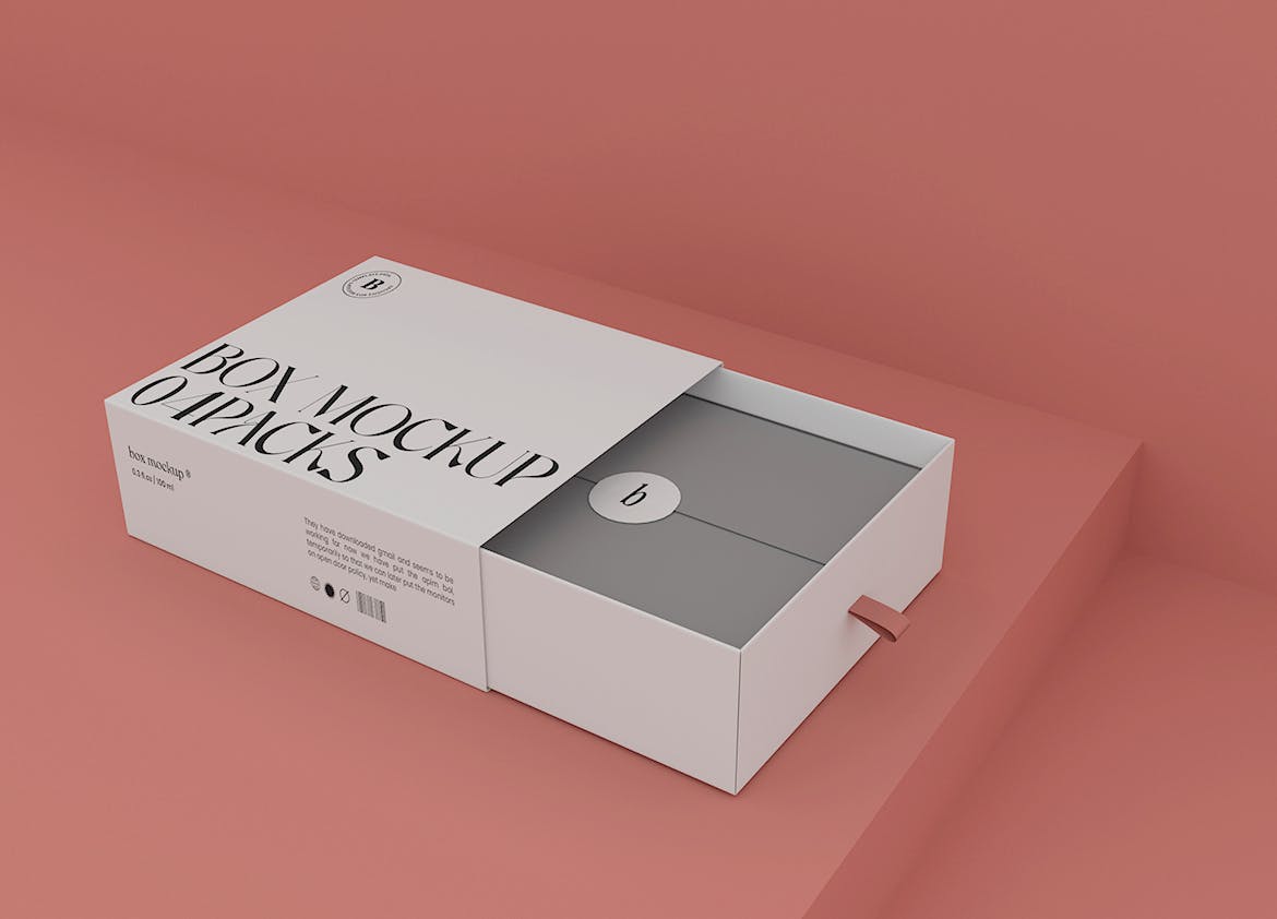 抽屉式包装盒样机 Slide Box Mockup