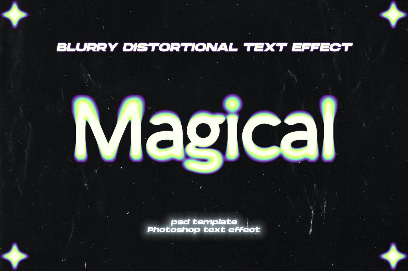 神奇模糊文字效果PSD模板 Magical Blurry Text Effect