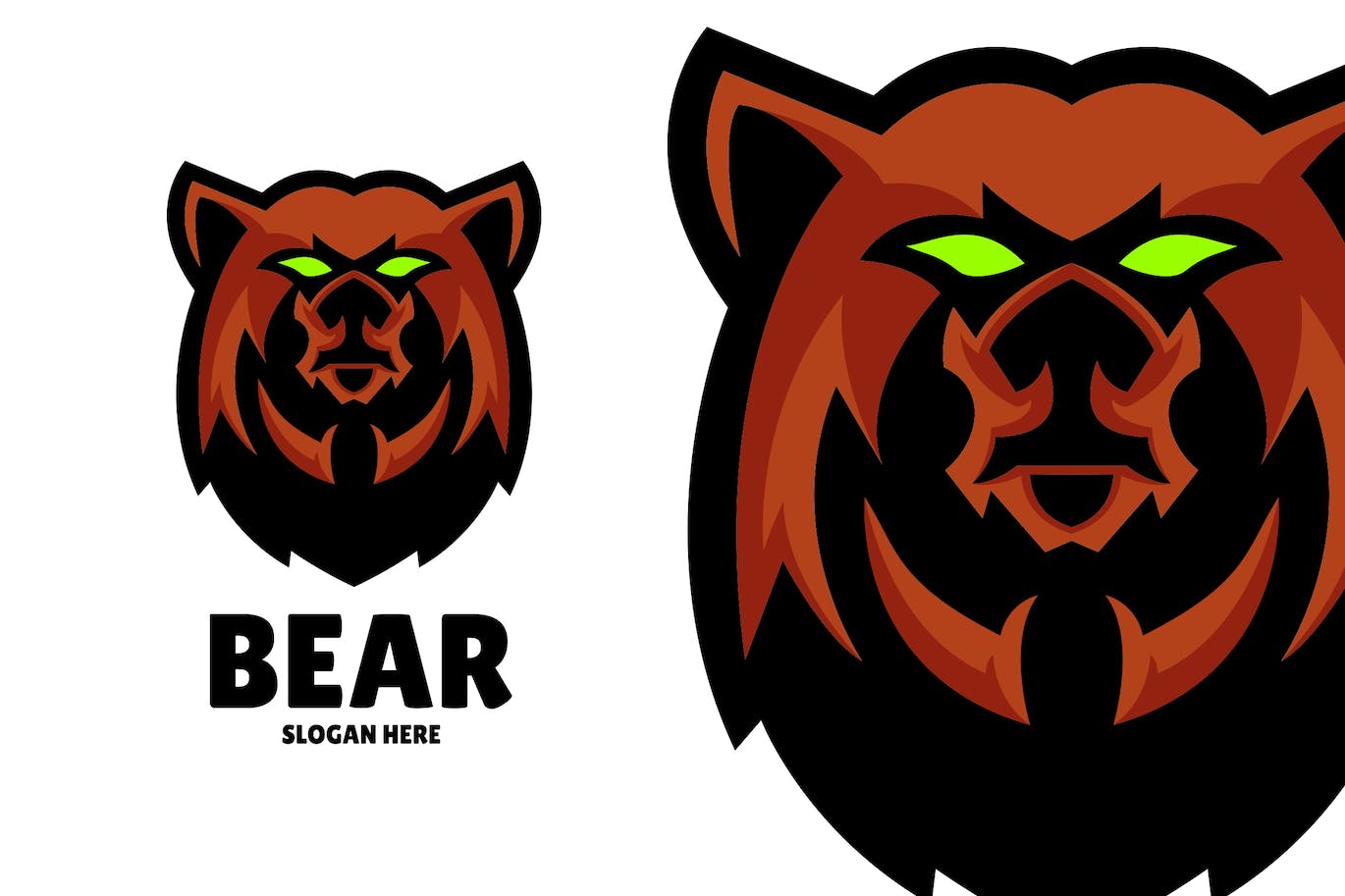 熊吉祥物标志设计 Bear mascot logo design