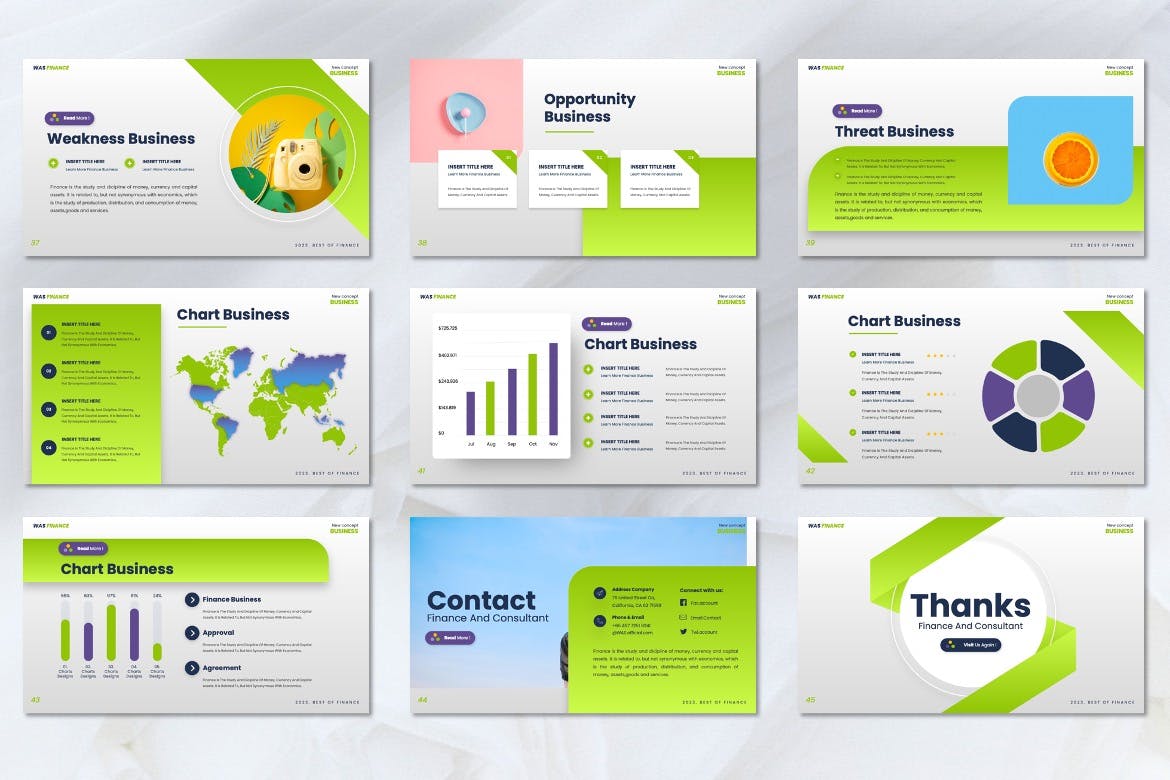 多用途 Powerpoint 幻灯片模板 WAS &#8211; Finance Powerpoint Templates