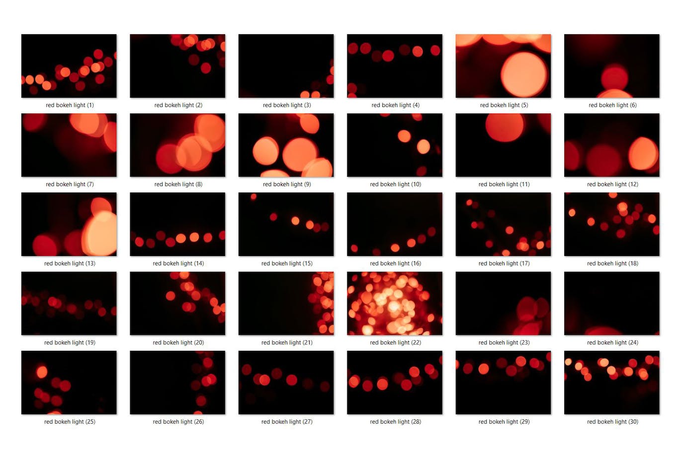 30个红色散景叠加层高清背景素材 30 Red Bokeh Overlay HQ