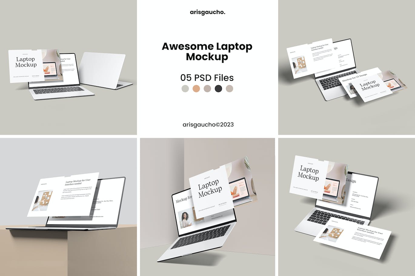 设计展示笔记本电脑样机 Awesome Laptop Mockup